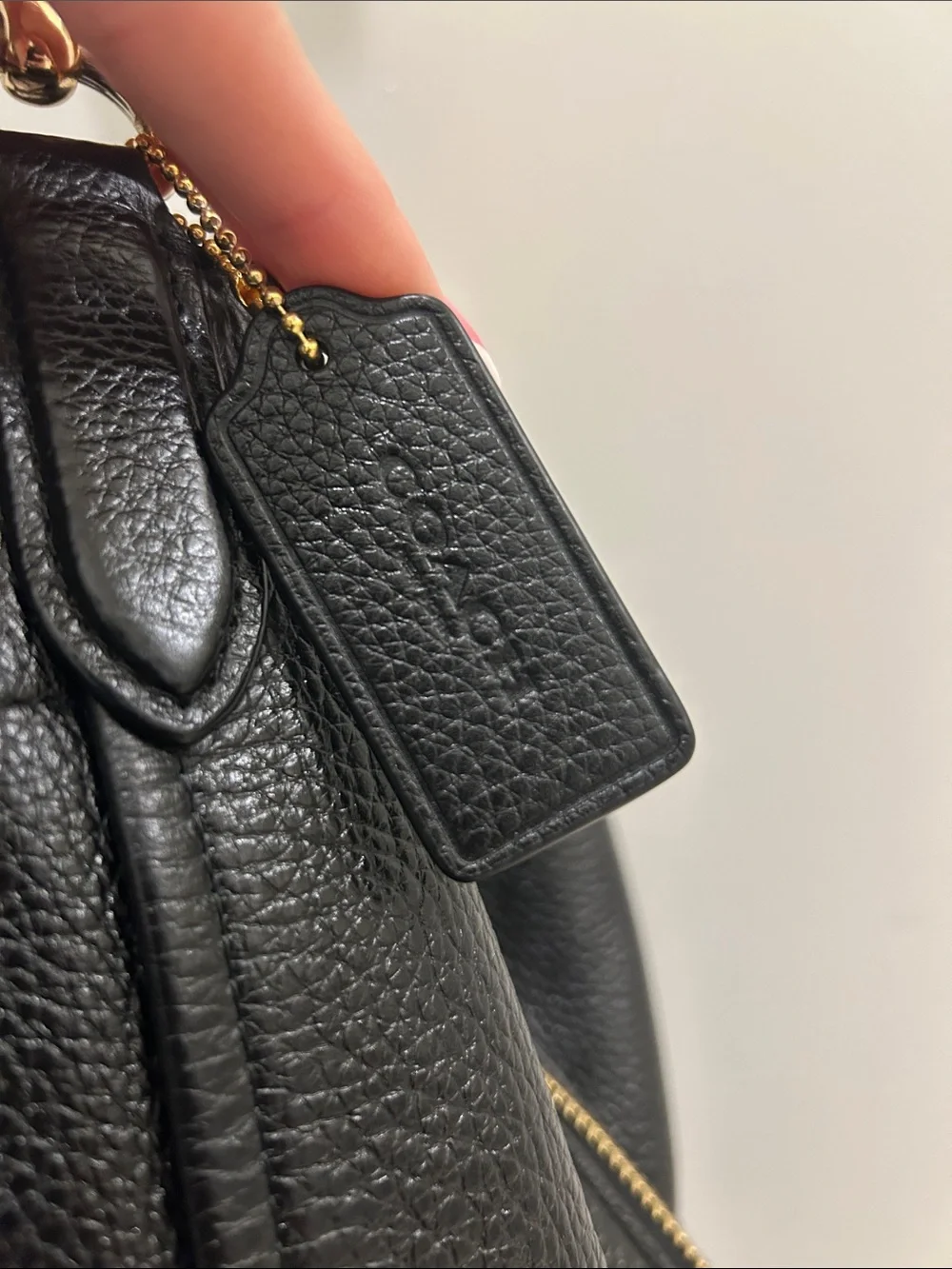 Coach Maya Shoulder Bag in Black Pebbled Leather